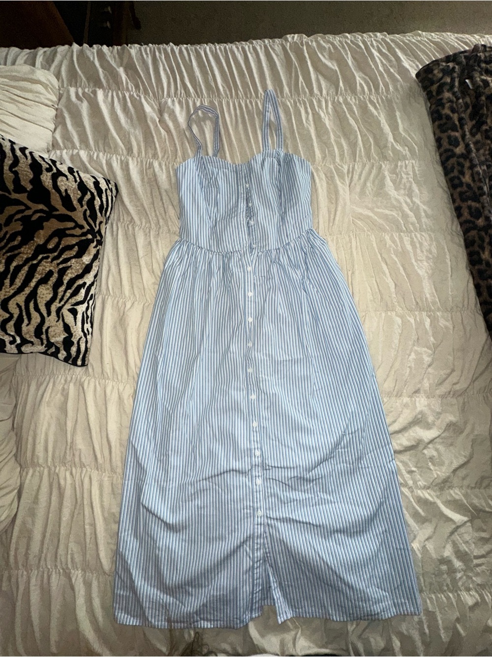 Levi's Light Blue and White Striped Maxi Dress